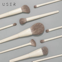 USER 10-Piece Zero Series Makeup Brush Set with Storage Options