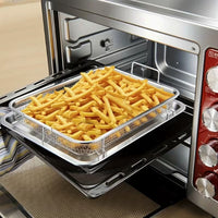2-Piece Stainless Steel Strainer Drain Basket - Multifunctional Countertop Grill for Air Fryer Frying and Baking