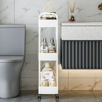 Slim Rolling Storage Cart with Wheels for Bathroom Kitchen Laundry Narrow Spaces