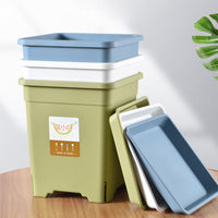 Square Thickened Plant Pot Saucer Durable Resin Leak-Proof Tray for Indoor Outdoor Use