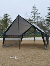 Large 8-Person Outdoor Camping Tarp with Mosquito Net - Waterproof & Sun Protection