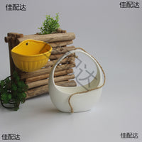 Ceramic Hanging Planter for Succulents and Hydroponic Plants, Wall-Mounted Indoor Flower Pot