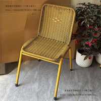 Rattan Woven Small Apartment Camping Balcony Leisure Table and Chair Outdoor Courtyard Modern Open-Air Chair