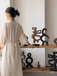 Abstract Art Wooden Sculpture for Living Room and Desktop Decor