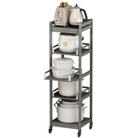 Multi-layer Space Aluminum Kitchen Storage Rack with Wheels for Appliances and Cookware