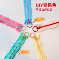 Candy Color Resin Zippers with Pulls for DIY Crafts and Apparel