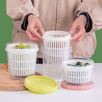Refrigerator Food Storage Container with Drainer for Fruits, Vegetables, and Herbs