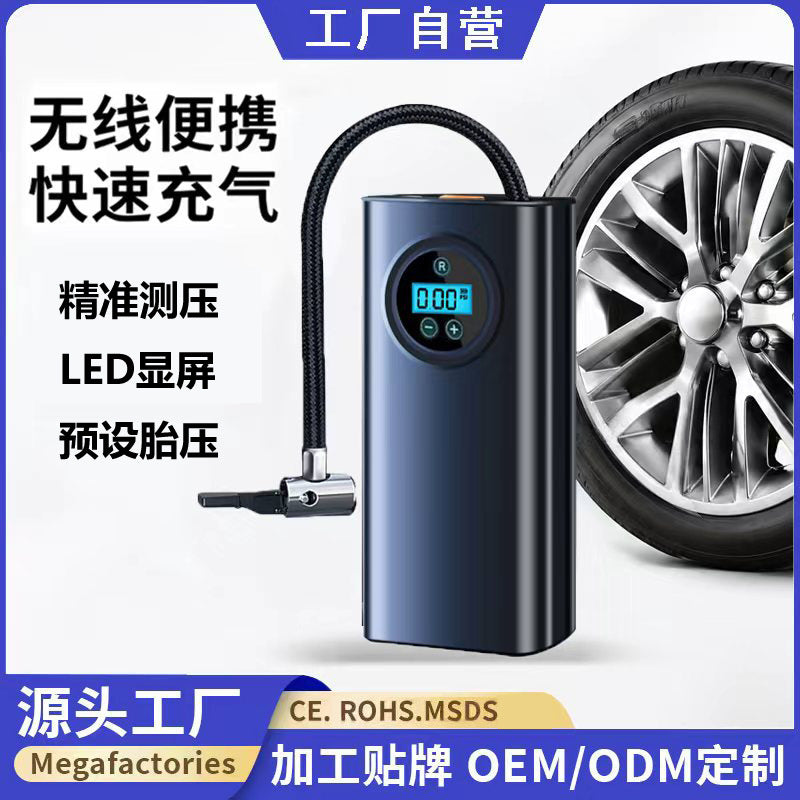 Portable Cordless Car Tire Inflator with Digital Display and Large Battery