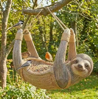 Sloth Hanging Bird Feeder for Outdoor Patio Decor