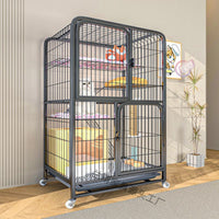 Large Indoor Multi-Tier Cat Cage with Free Space Cat Castle Villa