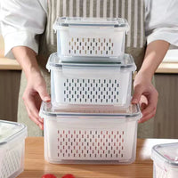 Japanese-Style Multi-functional Sealed Drain Fresh-keeping Box for Refrigerator and Microwave