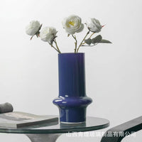 Nordic Light Luxury Retro Glass Vase for Living Room Entrance Decor