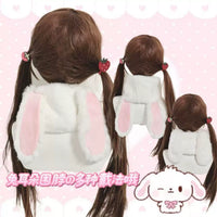Cute Rabbit Ear Plush Scarf with Paw Print Brooch for Winter