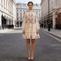 2026 New Resort Style Floral Beaded Short Dress Two-Piece Set