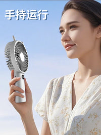 Portable USB Handheld Fan with Stand, 5-Speed Rechargeable Mini Desk Fan for Office, Dorm, and Travel