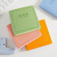 Portable Pocket Notebook with Leather Cover - Square Memo Pad for Notes and Reminders