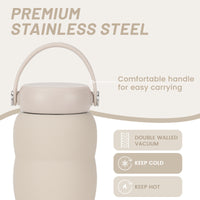 2026 New 600ml Stainless Steel Wide Mouth Sports Water Bottle with Handle for Outdoor Insulation