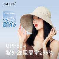 Women's Summer UV Protection Wide Brim Foldable Bucket Hat for Beach & Travel