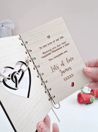 Personalized Carved Wooden Greeting Card for Valentine's Day, Birthday, Anniversary - Unique Gift for Couples