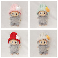 Knitted Hat and Scarf Set for 15cm Labubu and Cotton Dolls