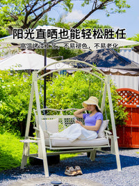 Outdoor Patio Swing Chair for Adults, Single Person Garden Rocking Chair for Balcony and Terrace