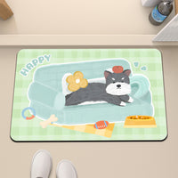 Cartoon Diatomaceous Earth Bath Mat, Non-Slip Absorbent Quick Dry Floor Mat for Bathroom and Entryway
