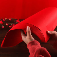 A4 Red Xuan Paper for Paper Cutting and Calligraphy, Single-Sided with Gold Flakes
