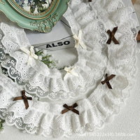 Double-Layer Cotton Bow Lace Trim Ribbon for DIY Crafts, Lolita Fashion, Doll Clothes, and Scrapbooking