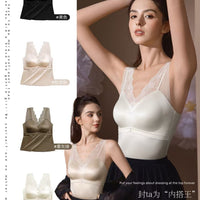 Silk Satin Lace Camisole with V-Neck and Backless Design