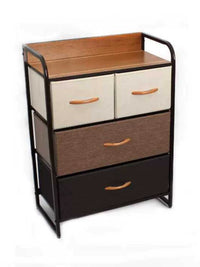 Narrow Fabric Drawer Storage Cabinet Chest for Bedroom
