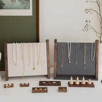 Solid Walnut Wood Necklace Display Stand for Pendants and Jewelry
