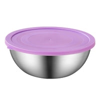 Stainless Steel Mixing Bowl Set with Lids - Deep Salad Bowls for Baking, Cooking, and Food Prep