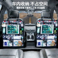 Car Seat Back Organizer with Trash Bag and Storage Pockets