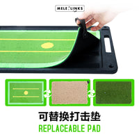 Golf Hitting Mat 3-in-1 Replaceable Practice Pad with Non-Slip Rubber Base for Indoor Training