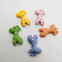 Cartoon Giraffe Resin Cabochons for DIY Crafts, Hair Clips, and Apparel Embellishments