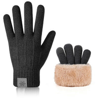 Men's Winter Touchscreen Gloves, Thickened Fleece Lined, Windproof & Cold-Resistant for Outdoor Cycling