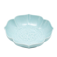 Ceramic Dessert Plate Chinese Japanese Style Snack Dish Fruit Nut Tray Tea Ceremony Serving Bowl