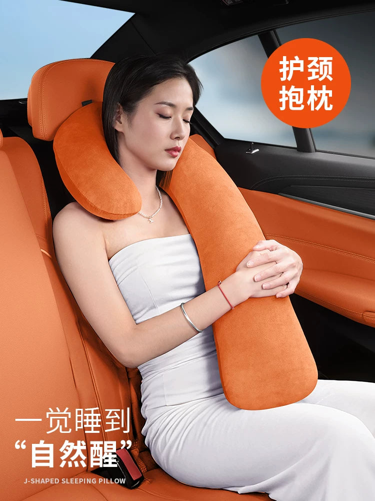 Car Seat Neck Pillow for Front and Rear Seats - Thickened Headrest for Long Trips