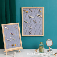 Wooden Jewelry Display Tray Hairpin Holder Wall-Mounted Organizer for Earrings Necklaces Rings