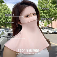 Women's Full Face UV Protection Ice Silk Sun Mask with Neck Guard for Driving and Outdoor Activities
