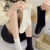 Women's Boneless Mid-Calf Cotton Socks - Soft, Breathable, Loose-Fit