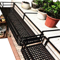 Minimalist Rounded Balcony Railing Planter, Wall-Mounted Iron Art Flower Pot Rack, Widened Hanging Shelf for Solid Walls