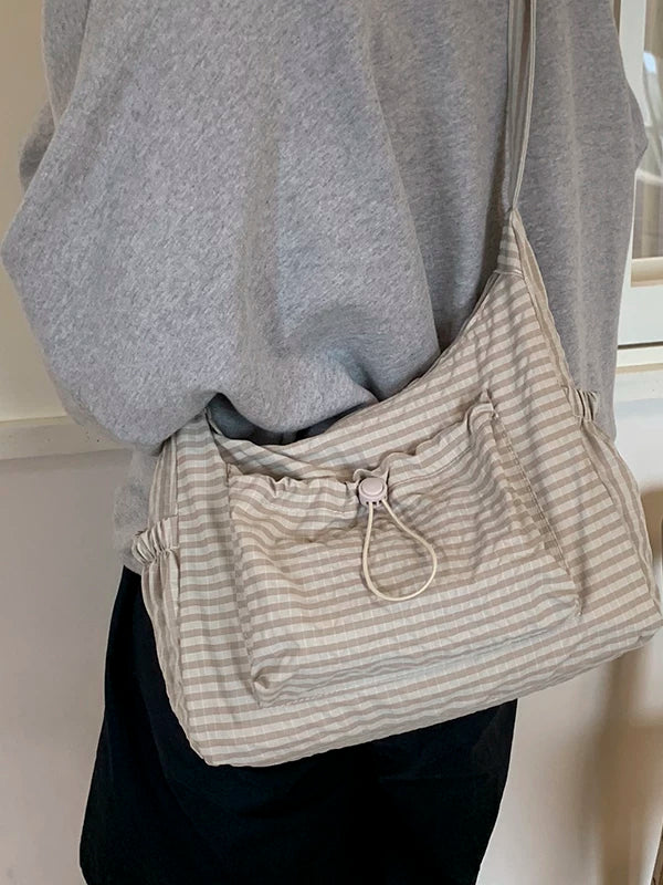 Lightweight Plaid Women's Crossbody Bag Casual Shoulder Tote