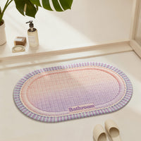 Linen Diatomaceous Earth Bath Mat Absorbent Non-Slip Quick Dry Bathroom Floor Mat