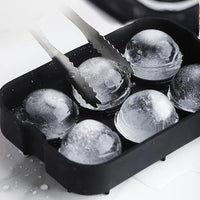 8-Cavity Silicone Sphere Ice Cube Tray with Funnel for Cocktails and Drinks