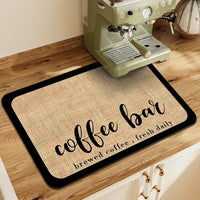 Minimalist Luxury Diatomaceous Earth Coffee Machine Mat for Kitchen Countertop - Super Absorbent, Quick Dry, Drainage Mat for Dining Table & Bar