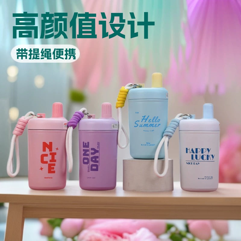 Ins Style 304 Stainless Steel Insulated Coffee Tumbler with Rope Handle, 400ML