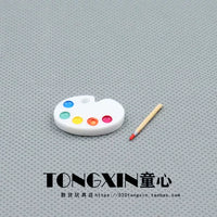 Miniature Easel and Brush Set for DIY Crafts, Dollhouse Decor, and Jewelry Making