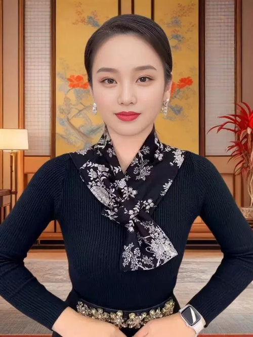 (送暖贴)新款德绒护丝巾长巾护颈加长颈长方巾围脖保暖头巾围巾