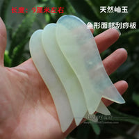 Natural Jade Gua Sha Board for Face and Eye Massage, Fish-shaped Detox Beauty Tool